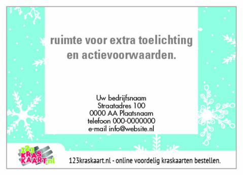 kraskaart blauw met sneeuwvlokken