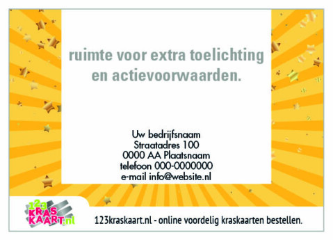 kraskaart geel met gouden sterren