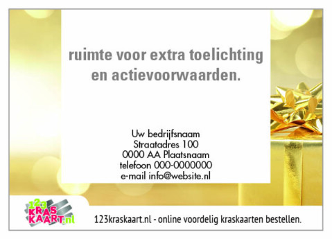 kraskaart goud met cadeautje