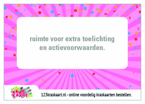 kraskaart roze confetti